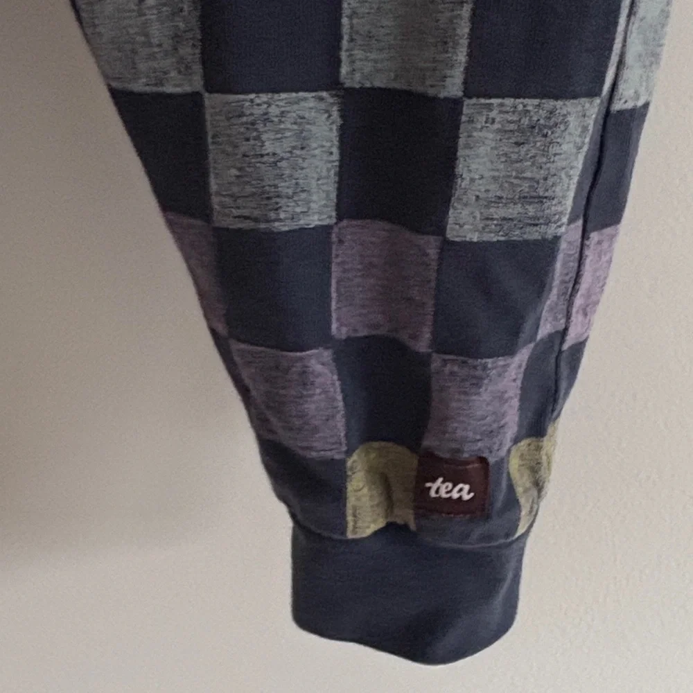Tea Collection Long Sleeve Romper One-Piece Checkerboard Pattern 9-12 months